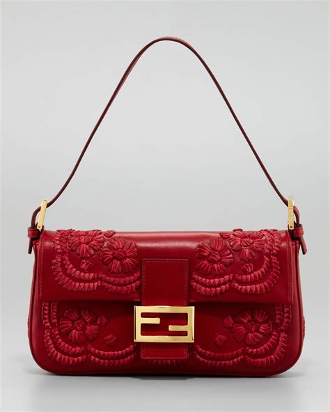 fendi shoulder bag with red|genuine Fendi baguette.